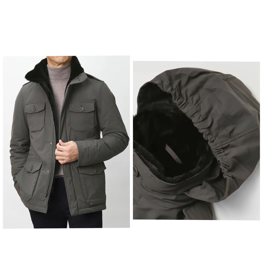 新品未使用タグ付き 24AW ヘルノ M-65型ブルゾン 中綿入り内側エコファー