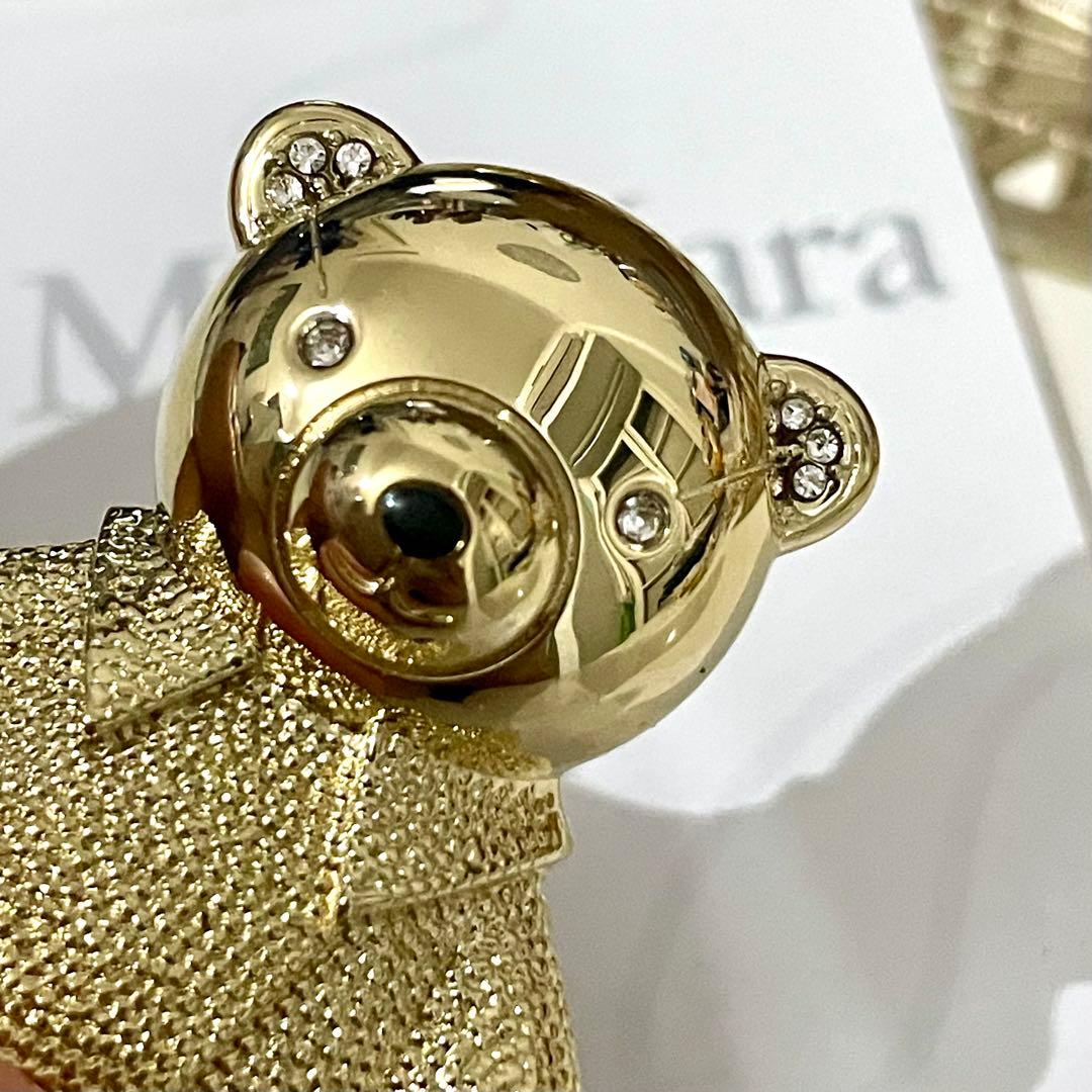 Max mara テディベア x ゴールドコートブローチ