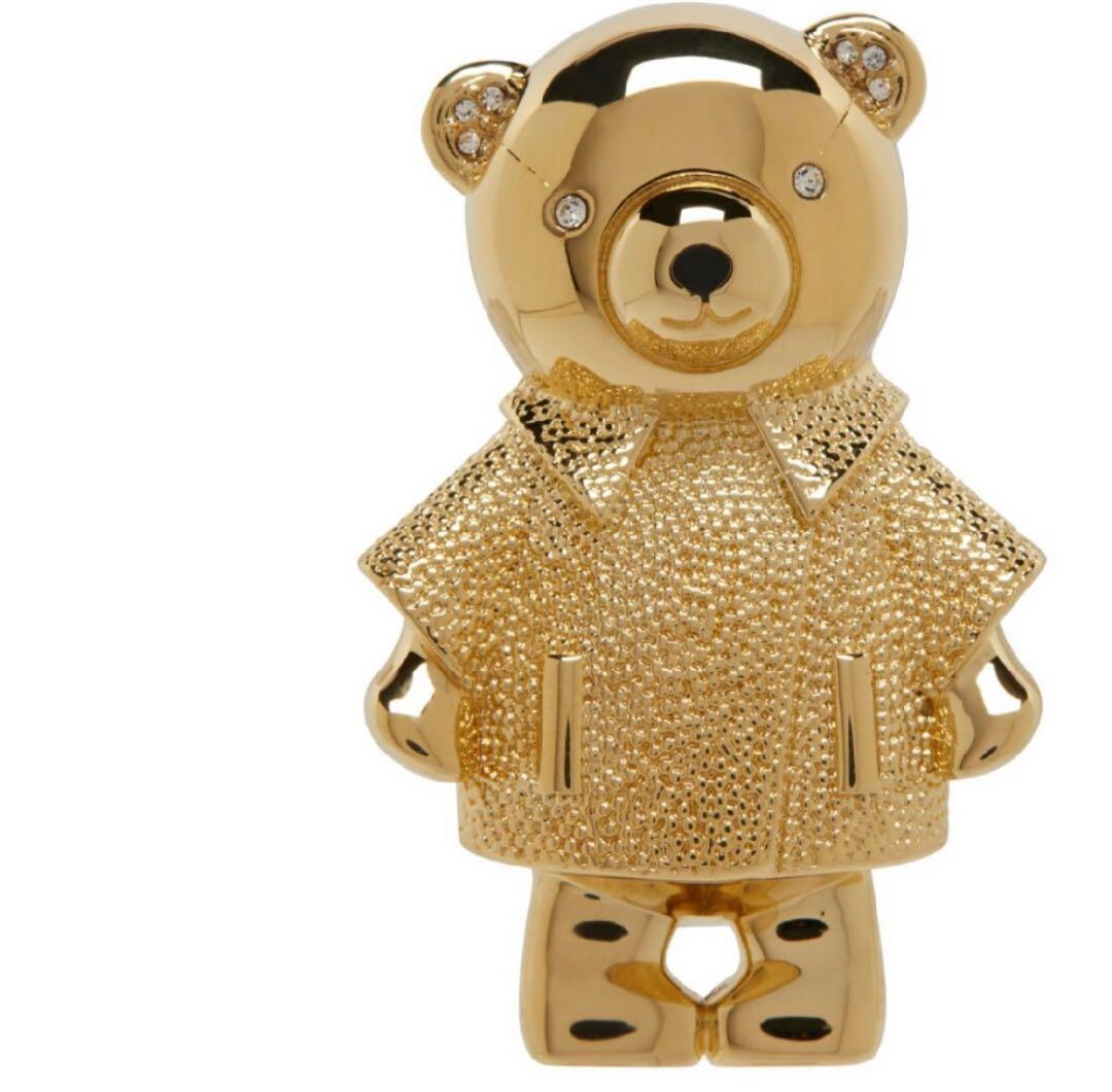 Max mara テディベア x ゴールドコートブローチ