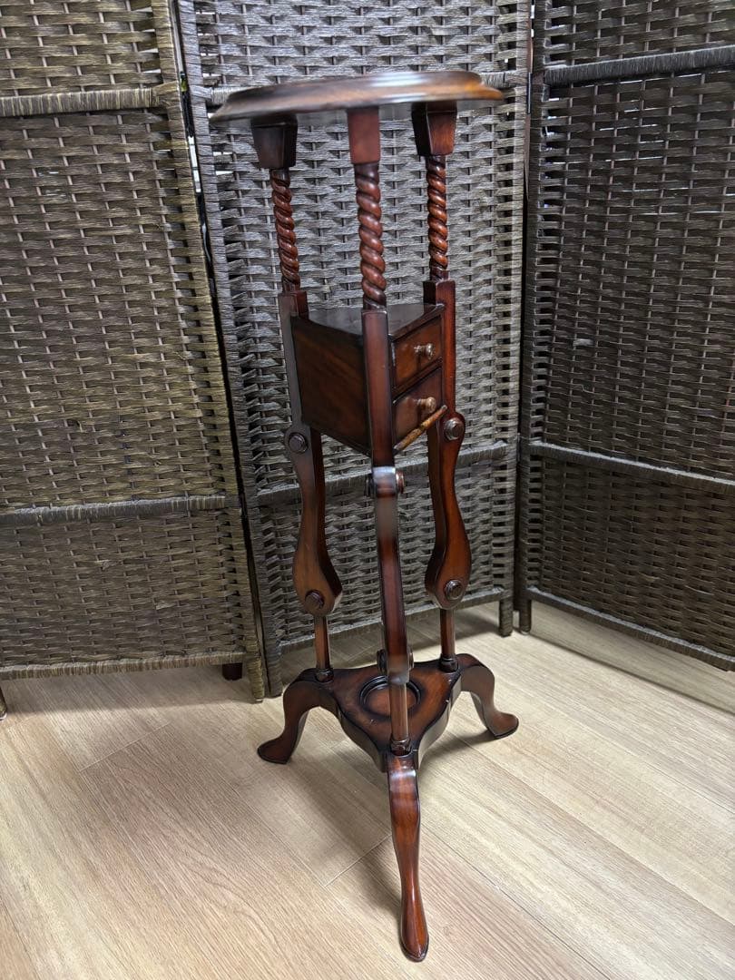 アンティーク調　花台　置き台　引き出し　イギリス製