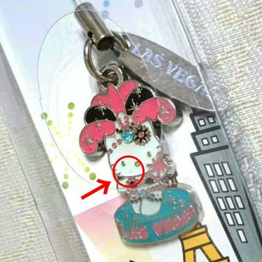【レア】海外 ハローキティ　ラスベガス　根付け ストラップ　ご当地キティ