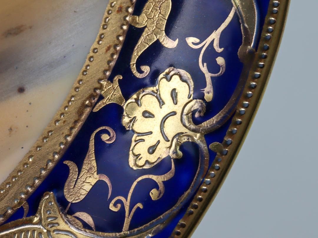 オールドノリタケ 金盛上砂漠風景 ハンドルボウル 手付鉢 飾り鉢