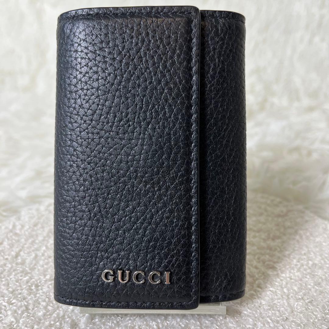 新品未使用　現行　GUCCI キーケース　キーリング　6連　レザー　箱保存袋付き