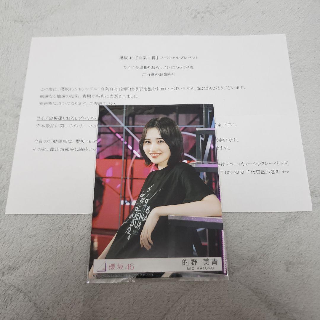 櫻坂46 的野美青 ライブ会場撮りおろしプレミアム 生写真 東京ドーム 自業自得