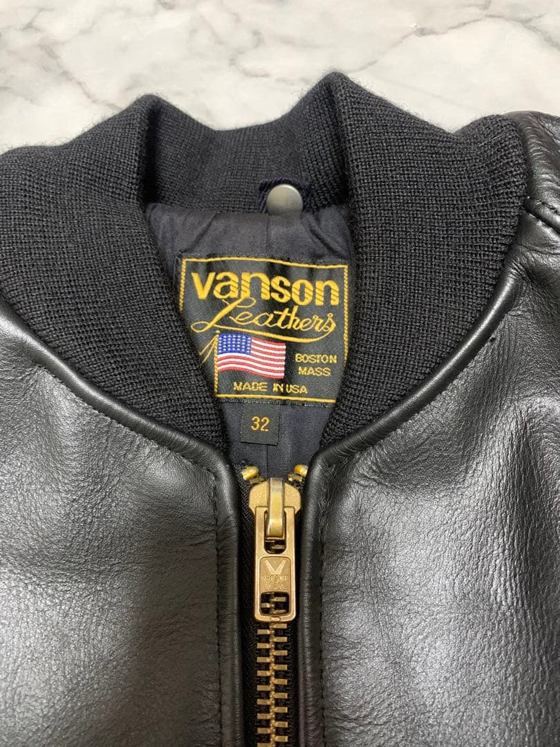 【美品】バンソン USA製 本革 レザージャケット ライダース 肉厚 TJ 32