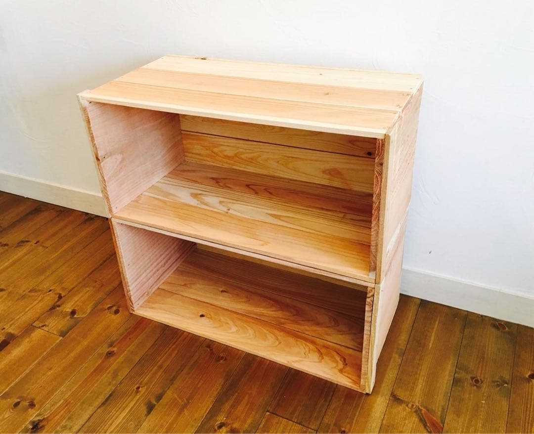 新品 りんご箱 4箱 // ウッドボックス 収納 木箱 ディスプレイ ラック 棚