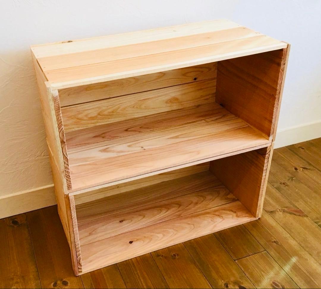 新品 りんご箱 4箱 // ウッドボックス 収納 木箱 ディスプレイ ラック 棚