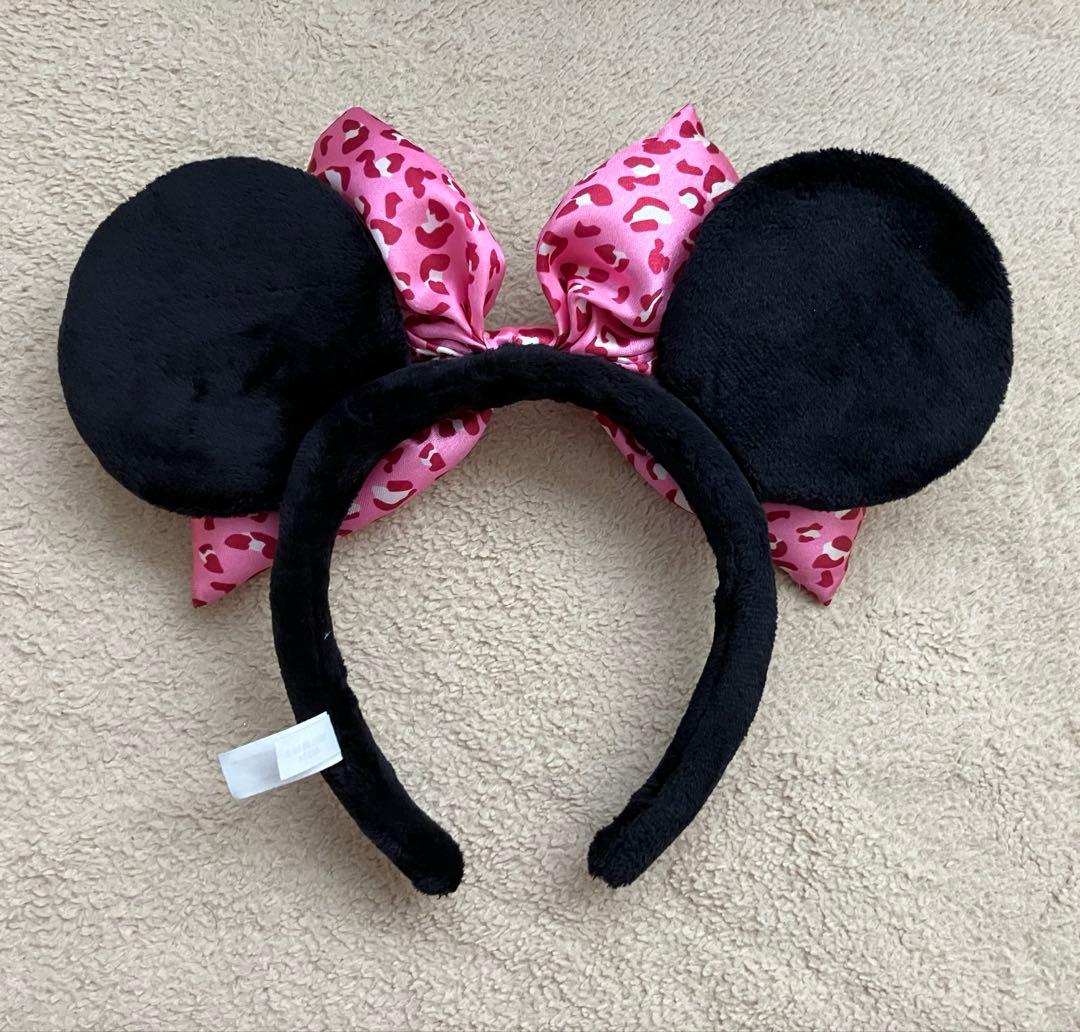 ミニー　ヒョウ柄　カチューシャ　ピンク