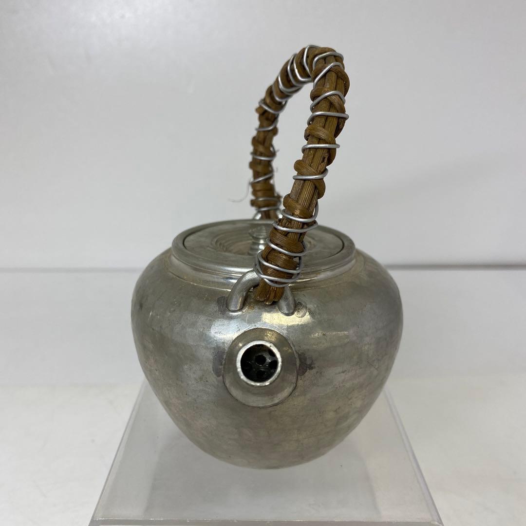 錫製　煎茶急須　199g 幅約10.5 ㎝　東さ8-0124①