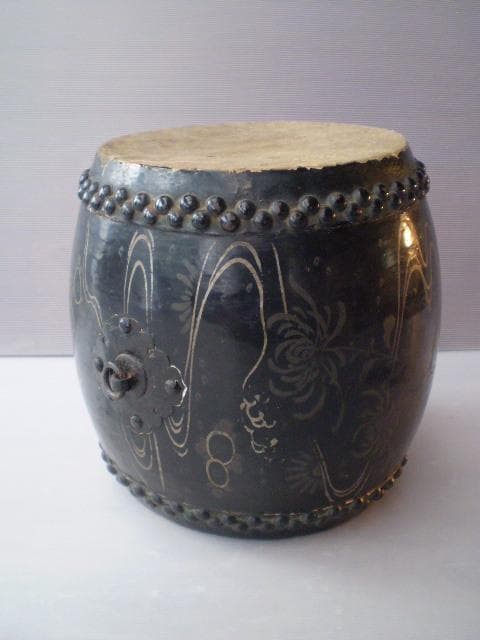 大正、昭和レトロ太鼓。ジャンク品。破れあり。