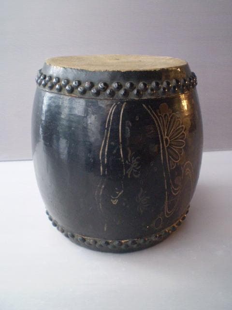 大正、昭和レトロ太鼓。ジャンク品。破れあり。