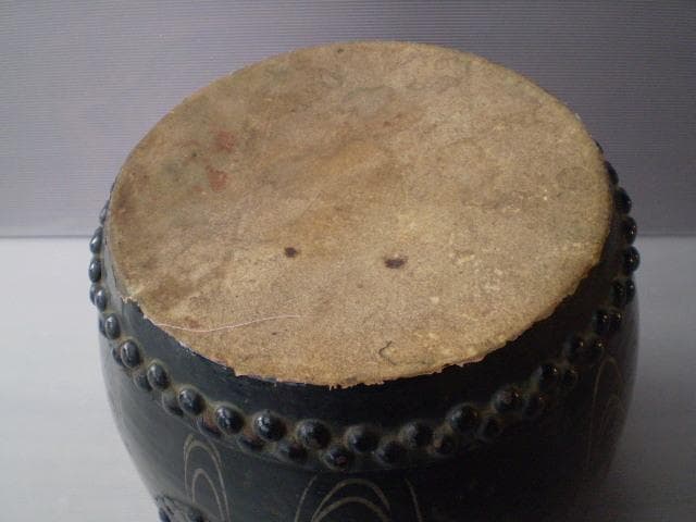 大正、昭和レトロ太鼓。ジャンク品。破れあり。