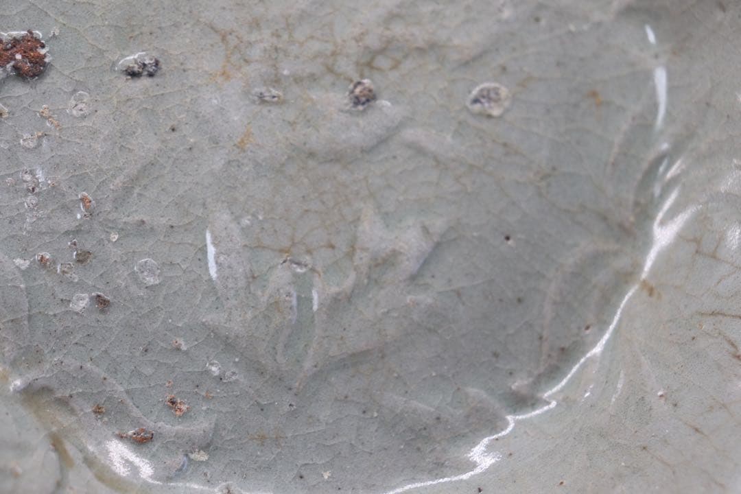 高麗青磁　印花盤　13世紀　アンティーク　送料込み1225