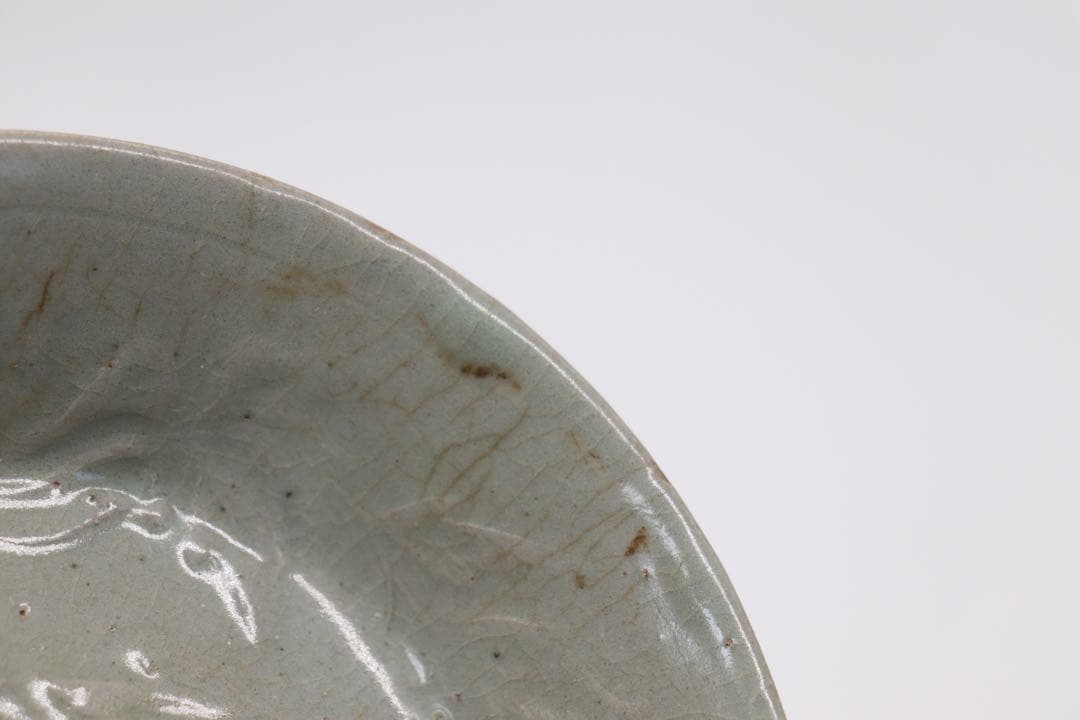 高麗青磁　印花盤　13世紀　アンティーク　送料込み1225