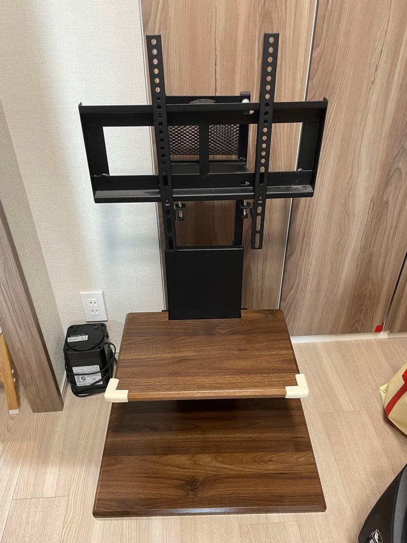 ブラウンテレビスタンド 壁掛けマウント付き