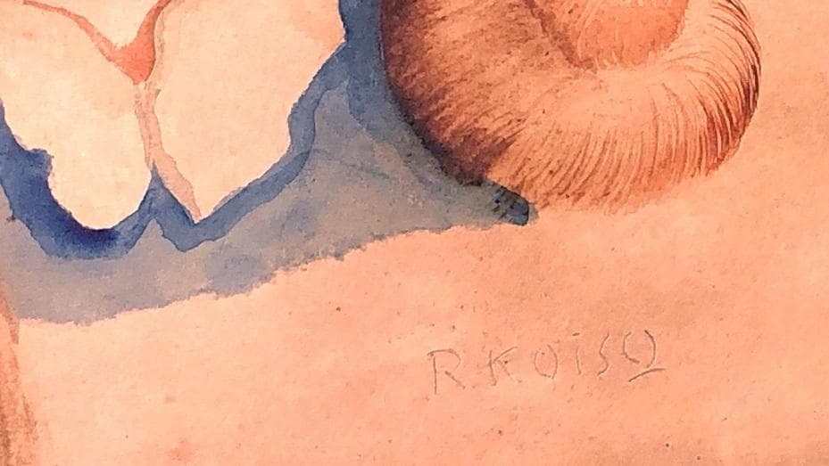 小磯良平 『ブロンド女性肖像画』　肉筆水彩　額装