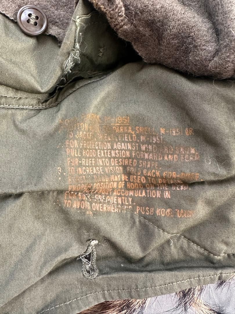 M-51 モッズコート用フード　縞