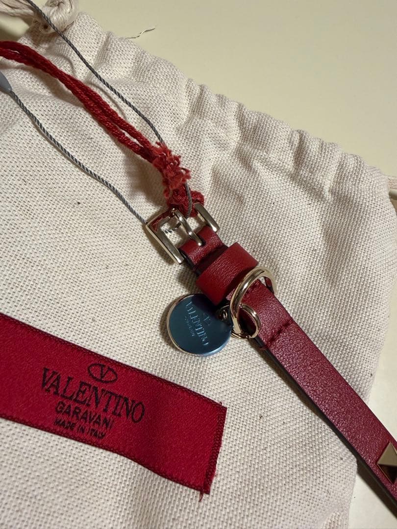 VALENTINO スタッズ リード ペット リード　新品　未使用　赤