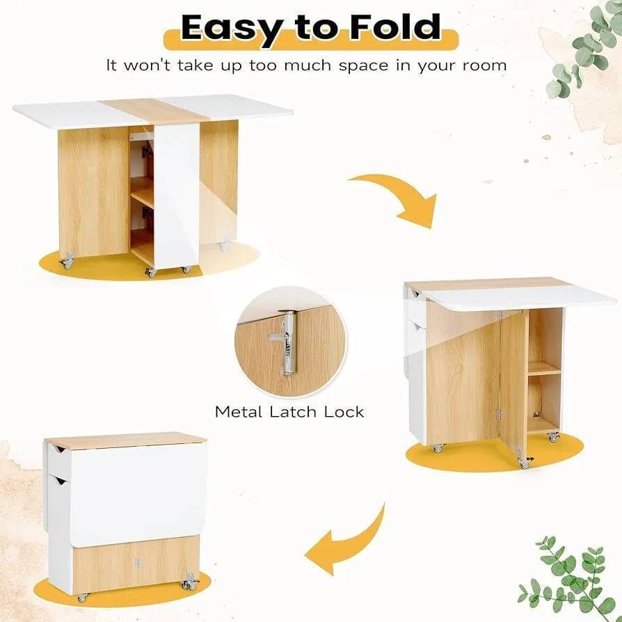 大特価❕淡色✨️2トーン✨️折り畳み ダイニング テーブル 省スペース 収納