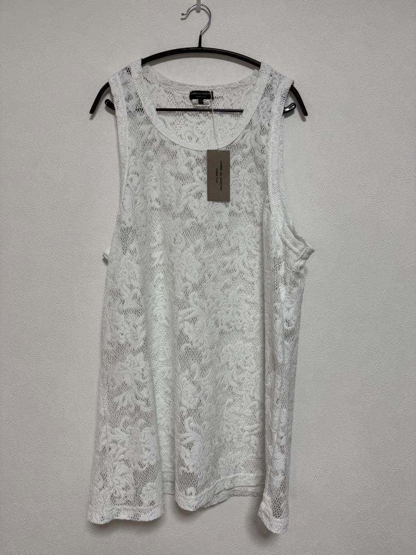 コムデギャルソンオムプリュス 25SS レースタンクトップ 白