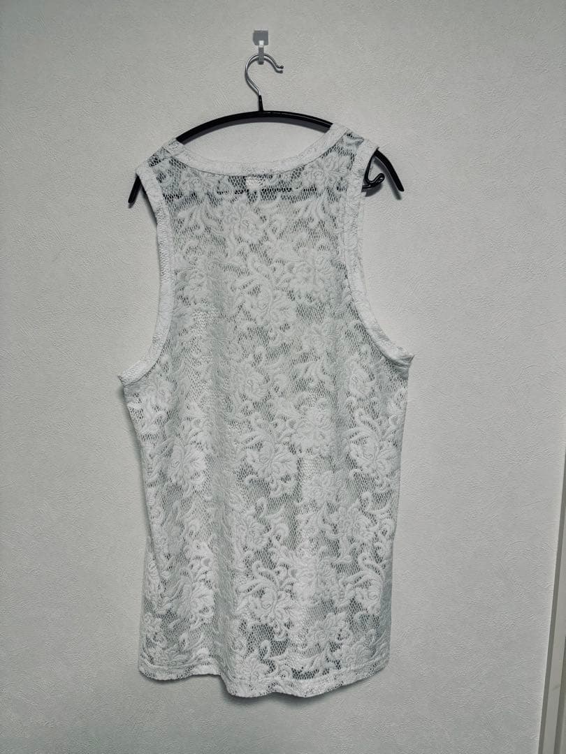 コムデギャルソンオムプリュス 25SS レースタンクトップ 白