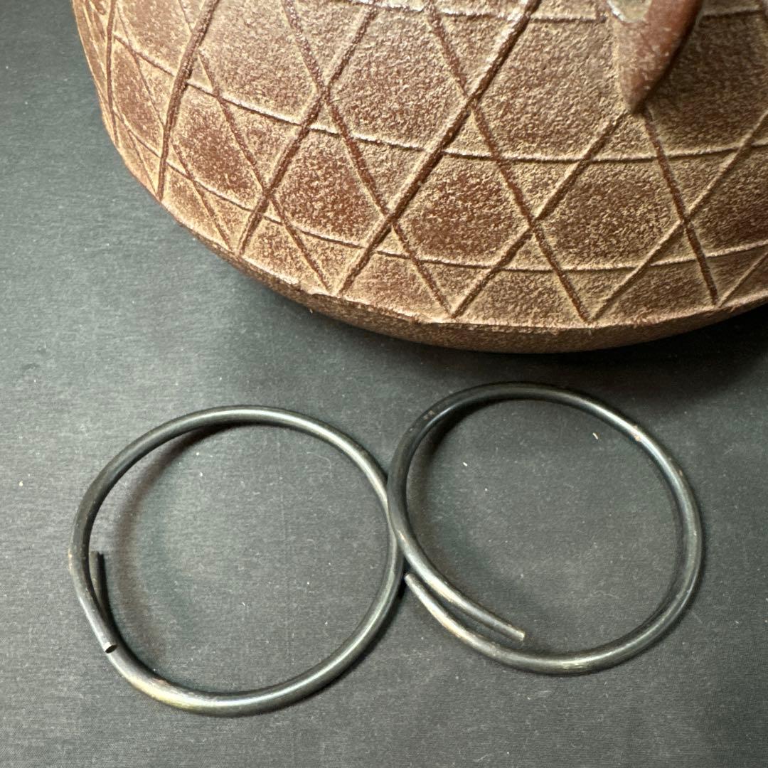 Ｆ18 送料無料　茶釜　平丸釜　桜　在銘　茶道　共箱　釜鐶　茶道具　佐藤浄清