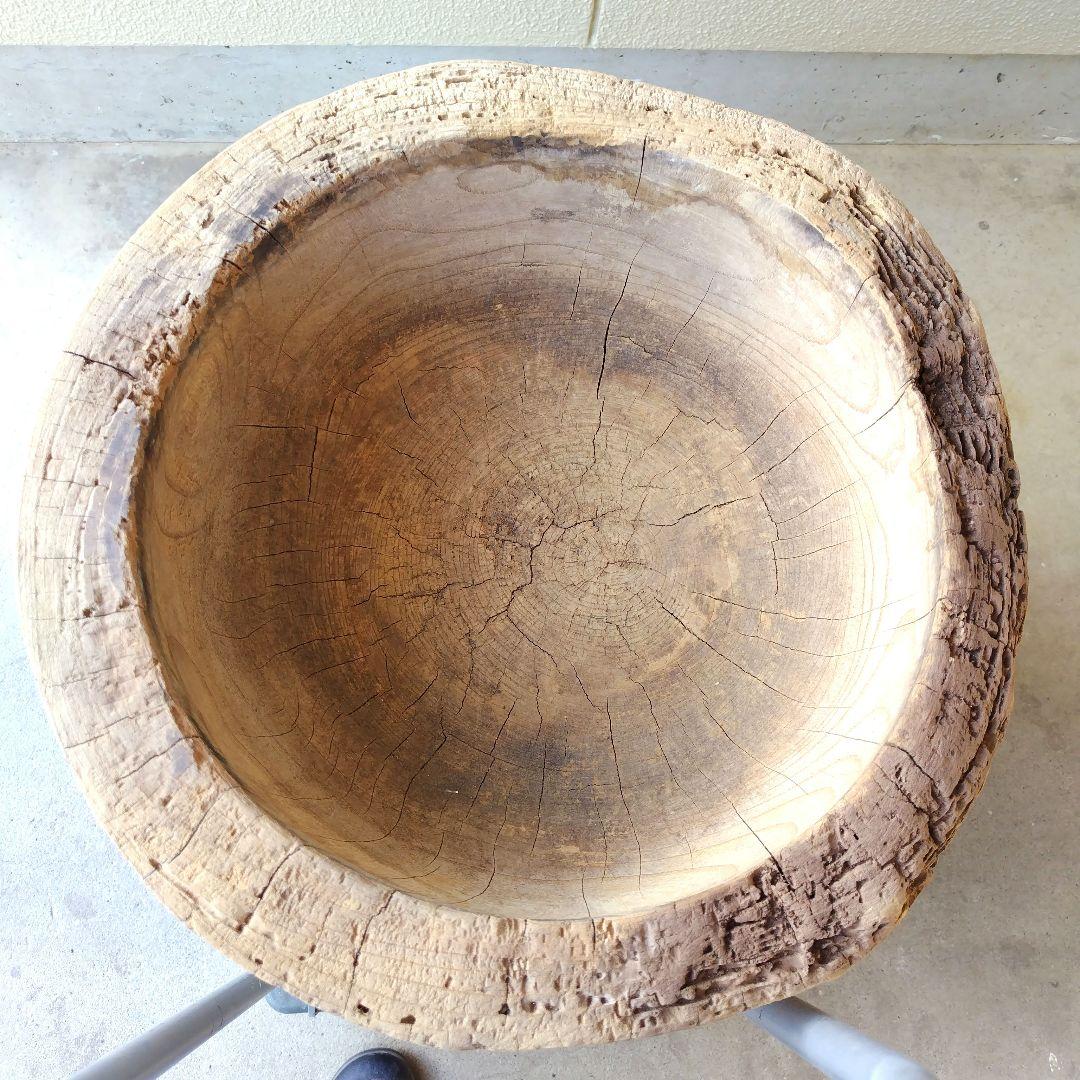 昭和レトロ　けやき臼　餅つきうす　アンティーク古道具　ジャンク品