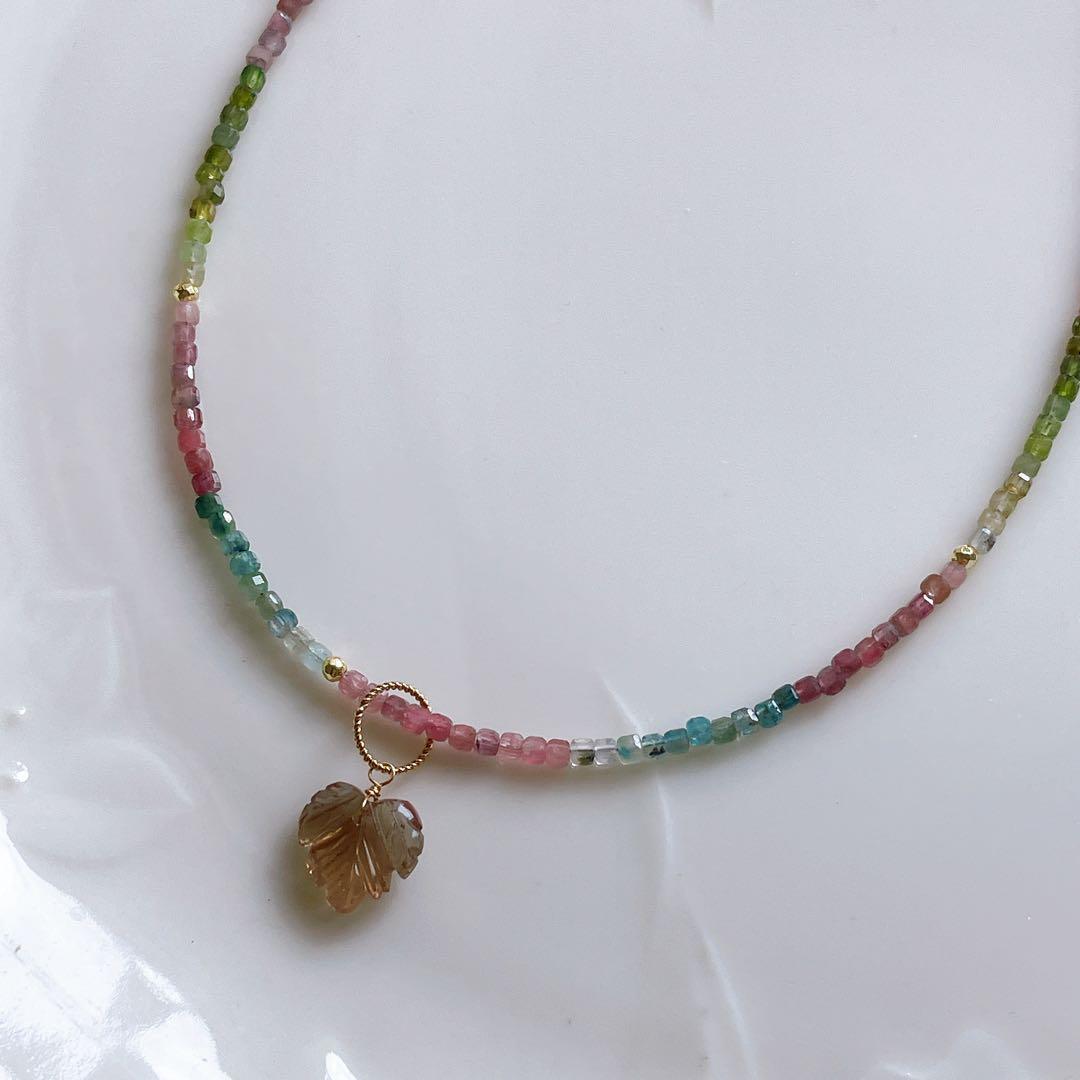 Kaya◆マルチカラートルマリンチョーカー✧合成アレキサンドライトチャーム