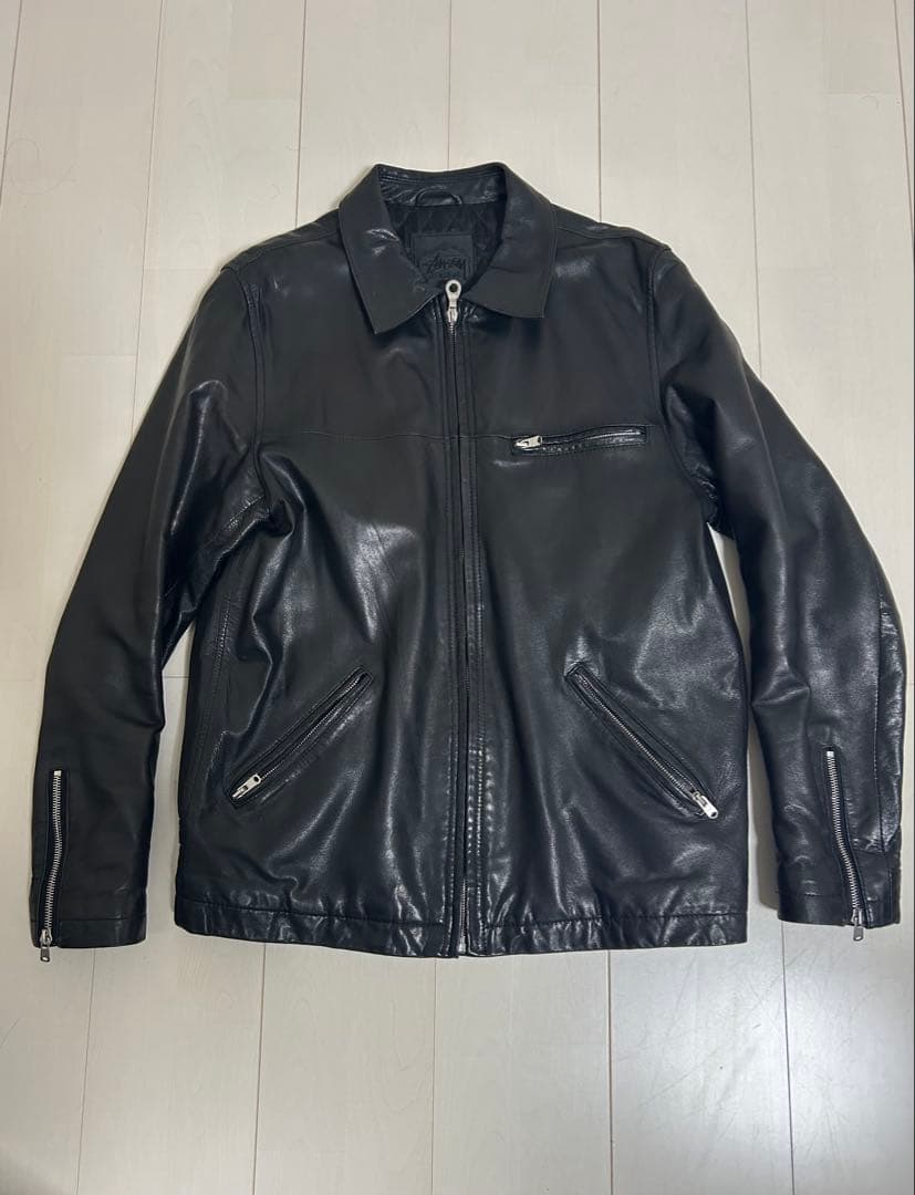 Stussy レザージャケット シングルライダース ステューシー ラムレザー