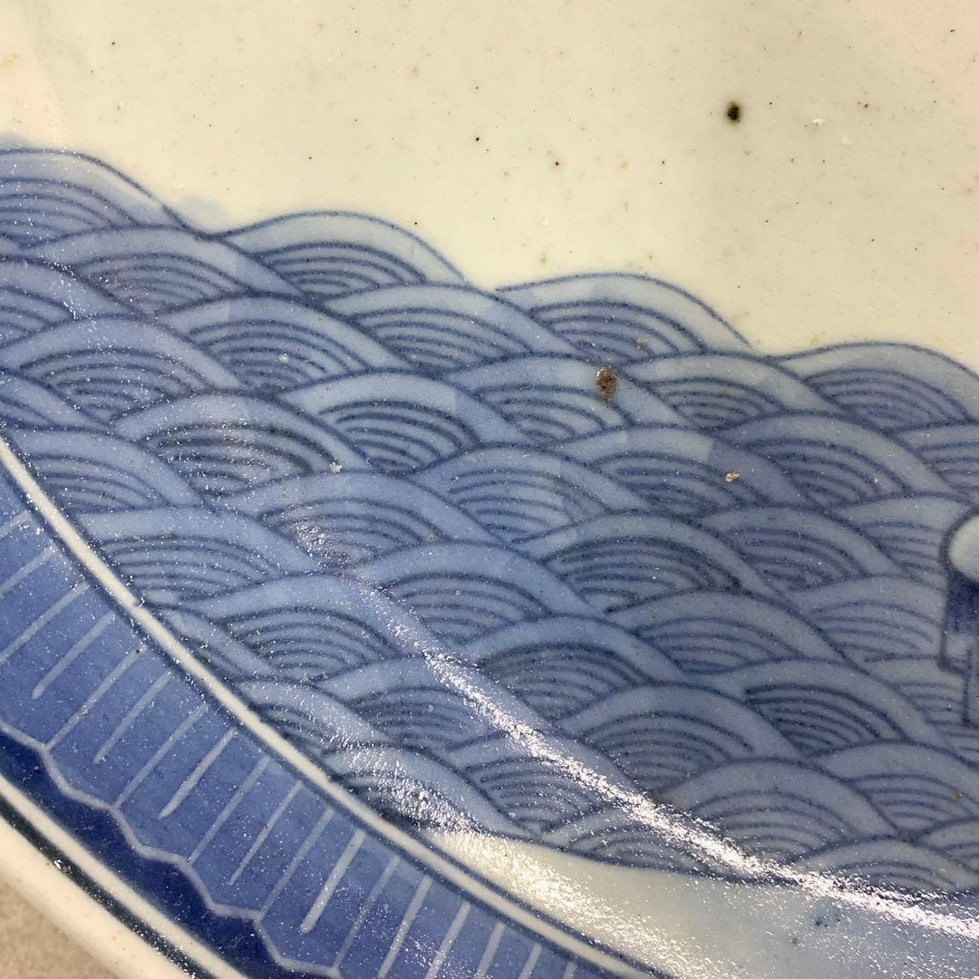 直径40cm ! 大皿 松に鶴 縁起 アンティーク 昭和レトロ 伊万里⑧