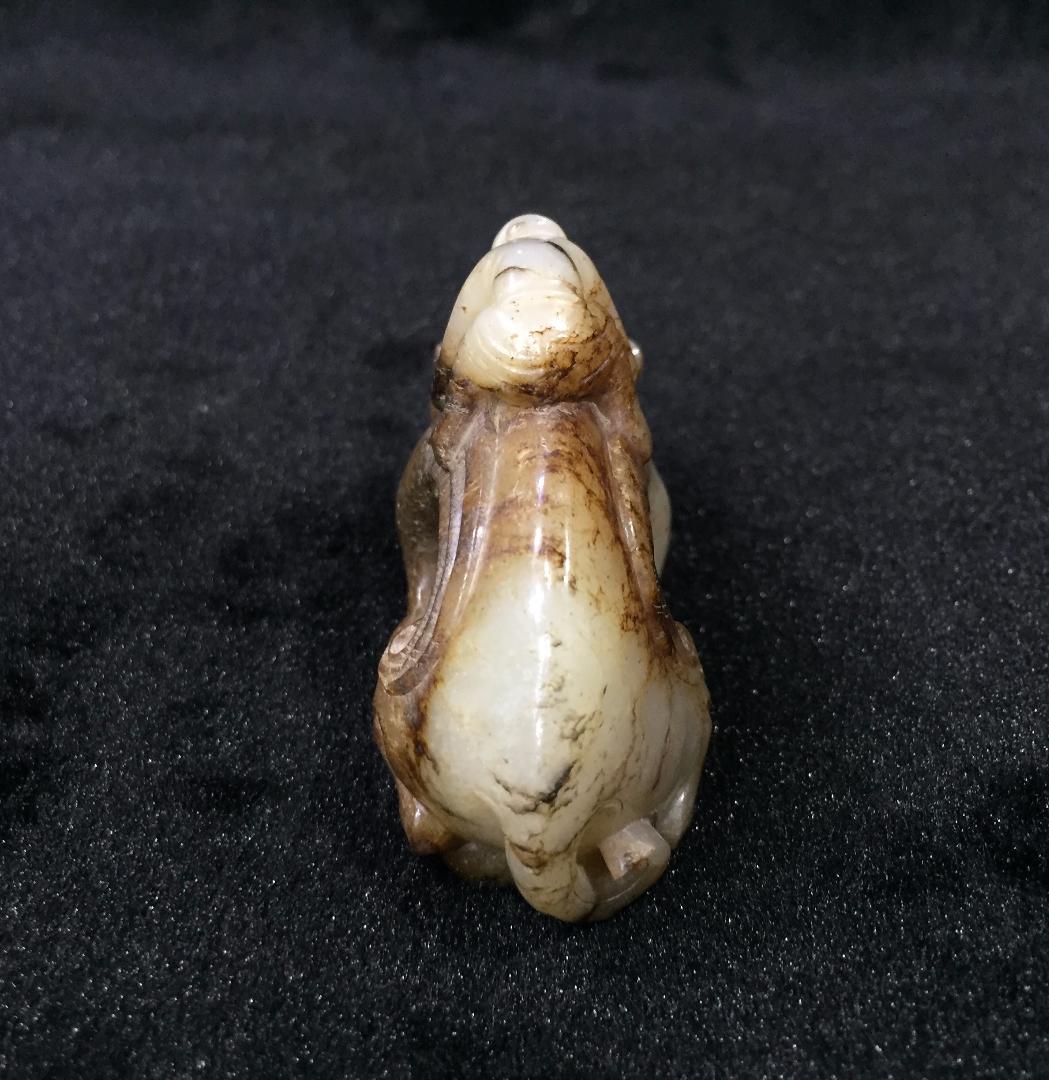 漢代 蛮夷騎獣置物 古玉和田玉 中国美術 骨董工芸収蔵品