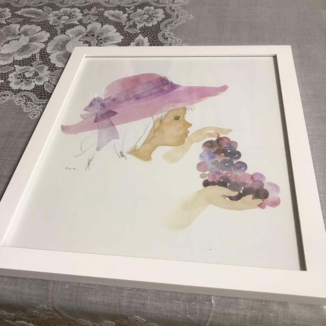 いわさきちひろ 水彩画 新品 美品