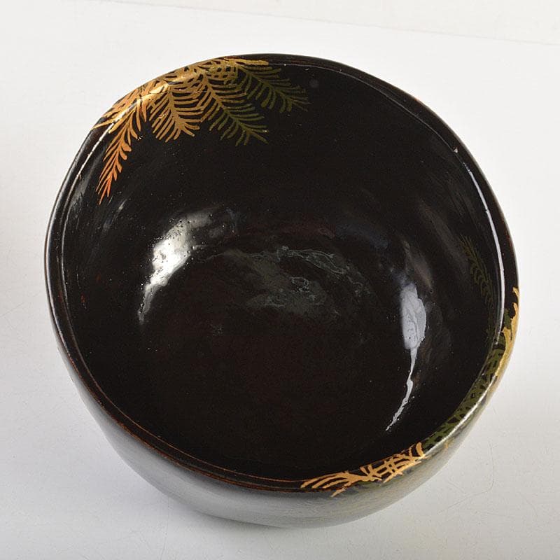 茶道具　平安　加藤光漆造　螺鈿装飾　乾漆茶碗　共箱　V　6724