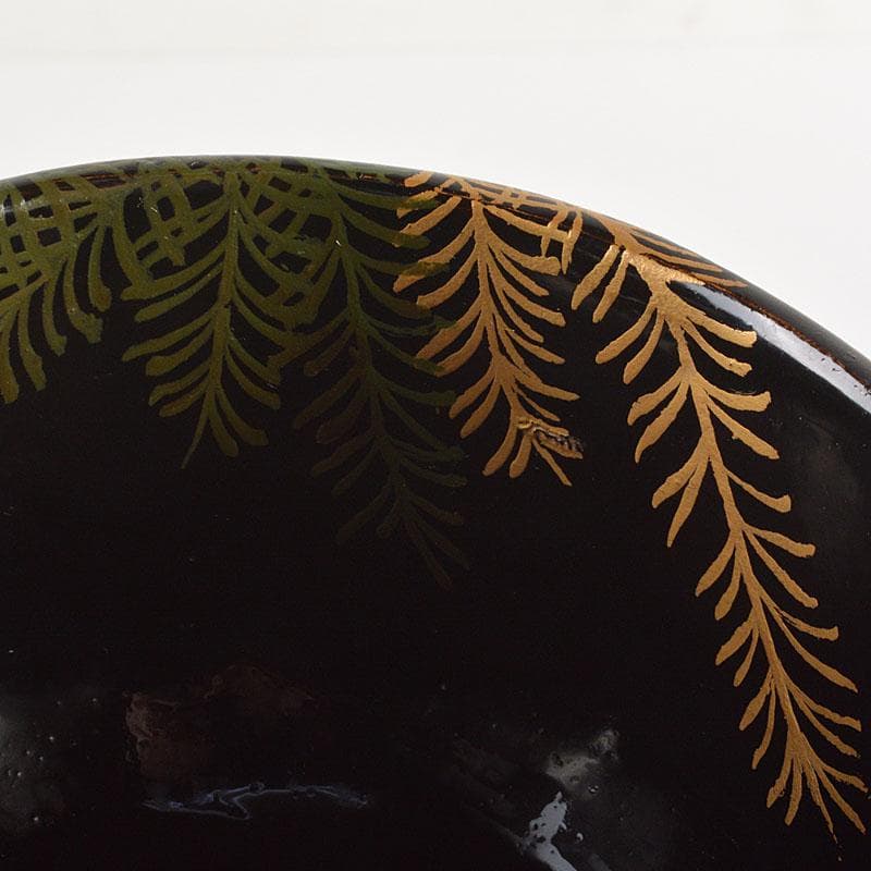 茶道具　平安　加藤光漆造　螺鈿装飾　乾漆茶碗　共箱　V　6724