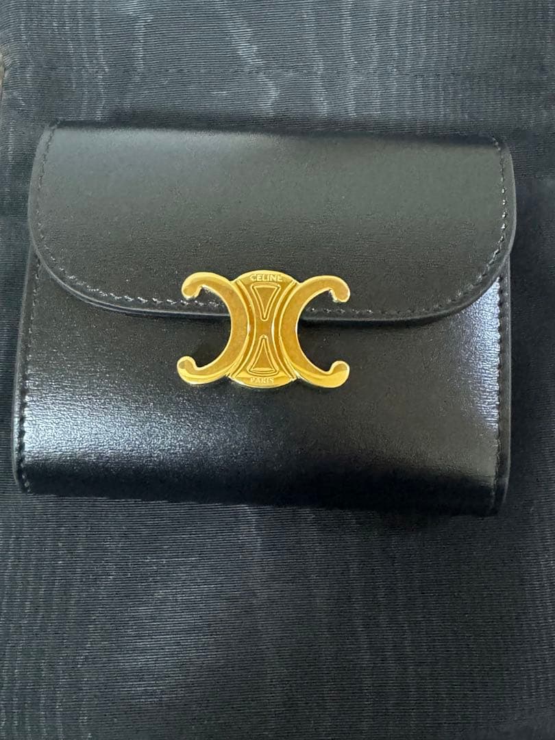 CELINE 三つ折り財布　ブラック