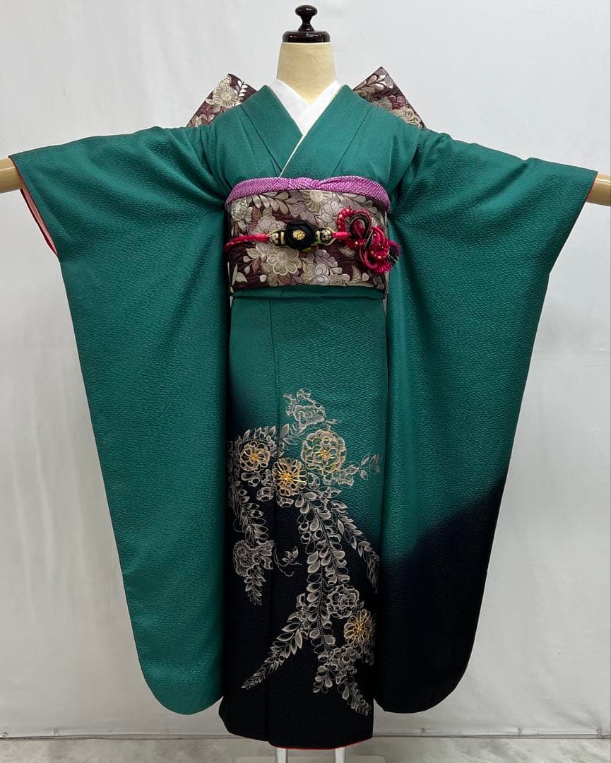 振り袖　フルセット　長襦袢　パーティー　成人式　金彩加工　刺繍入　辻ヶ花　671