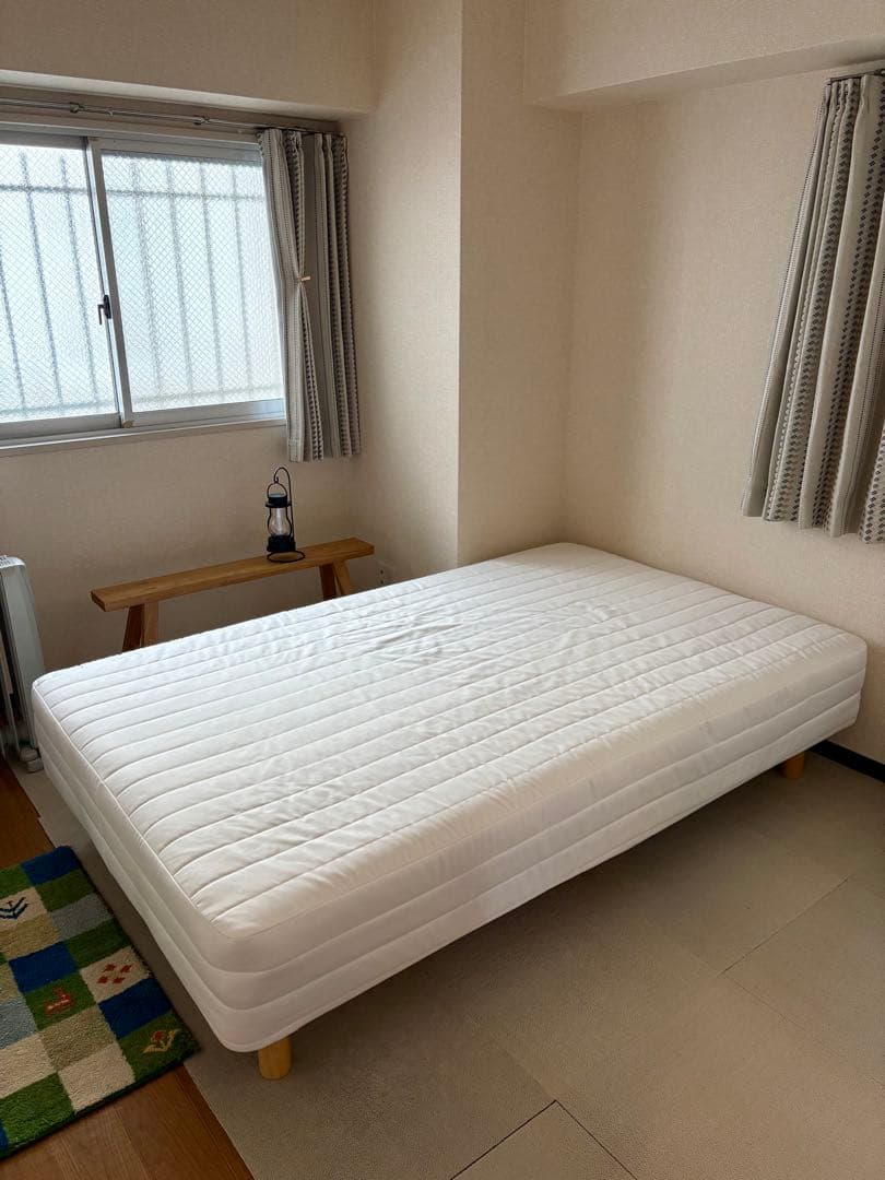 【無印良品】マットレス 高密度ポケットコイルセミダブル脚付き