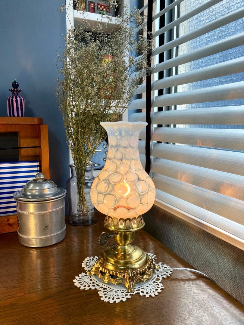 フェントン　1930年　ランプスタンド　アンティークシェード　ランプスタンド