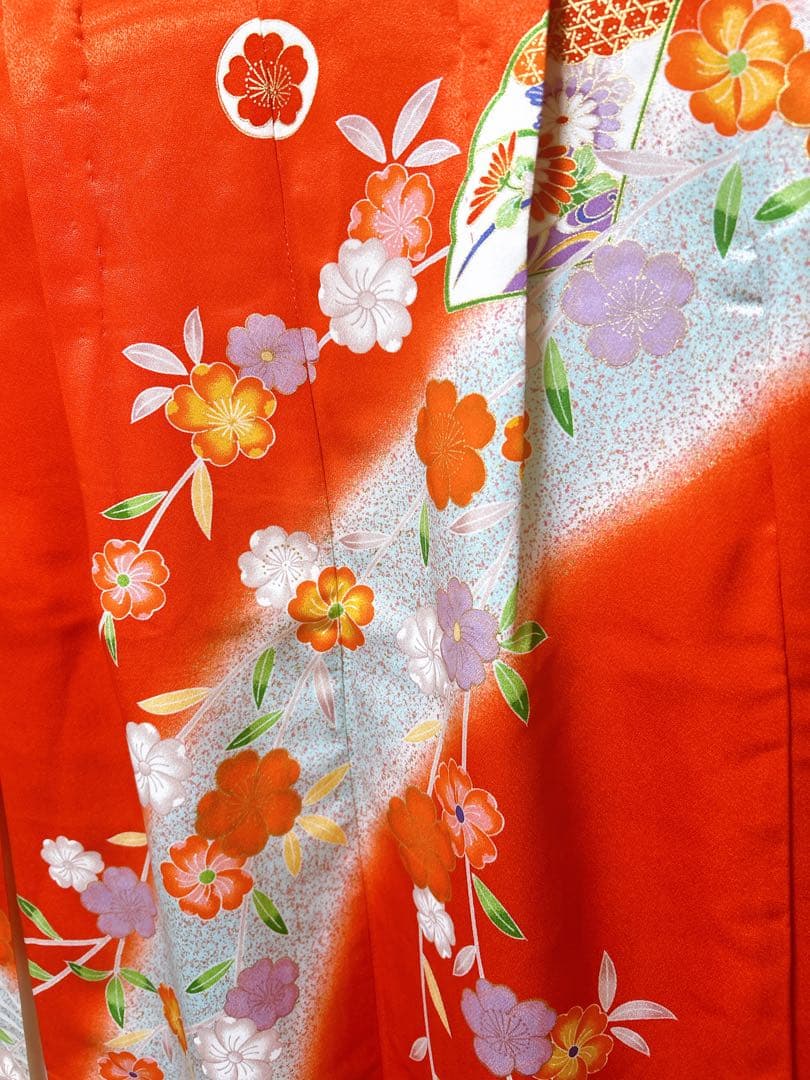 お買い得品♡七五三　7歳　女の子　フルセット　一式　朱色　黒　赤系