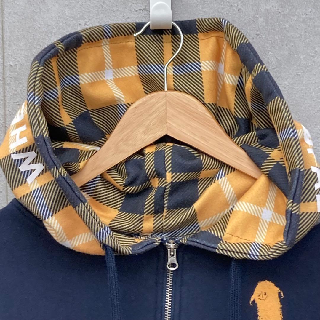 米津玄師 せきついくんパーカー チェック スウェット ジップパーカー Ｍ 紺