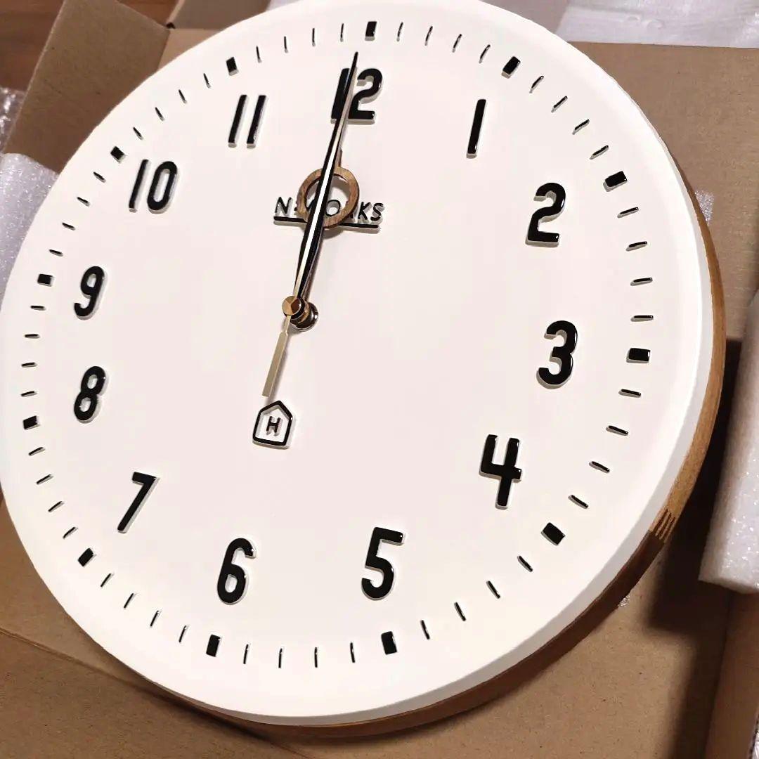 interform kemppi CL-3931天然木製三針柱壁掛時計アナログ白