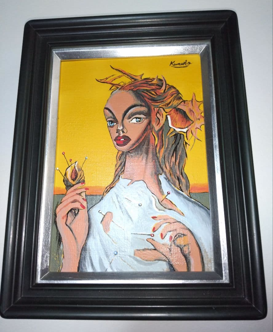 金子国義、絵画、油彩、SM号、暁オ閉じる女、新品額縁、肉筆、鴨居玲、高塚省吾。