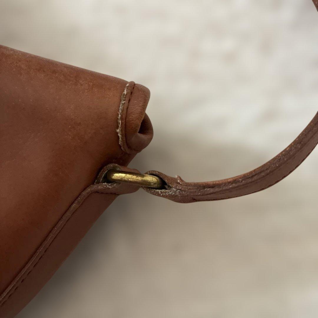 オールドコーチ ブラウンレザー ショルダーバッグ ターンロック 9948