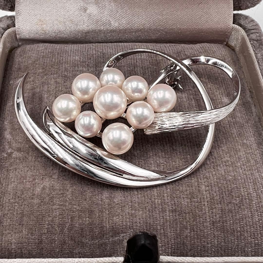 MIKIMOTO ミキモト アコヤ 本真珠 ブローチ パール9粒