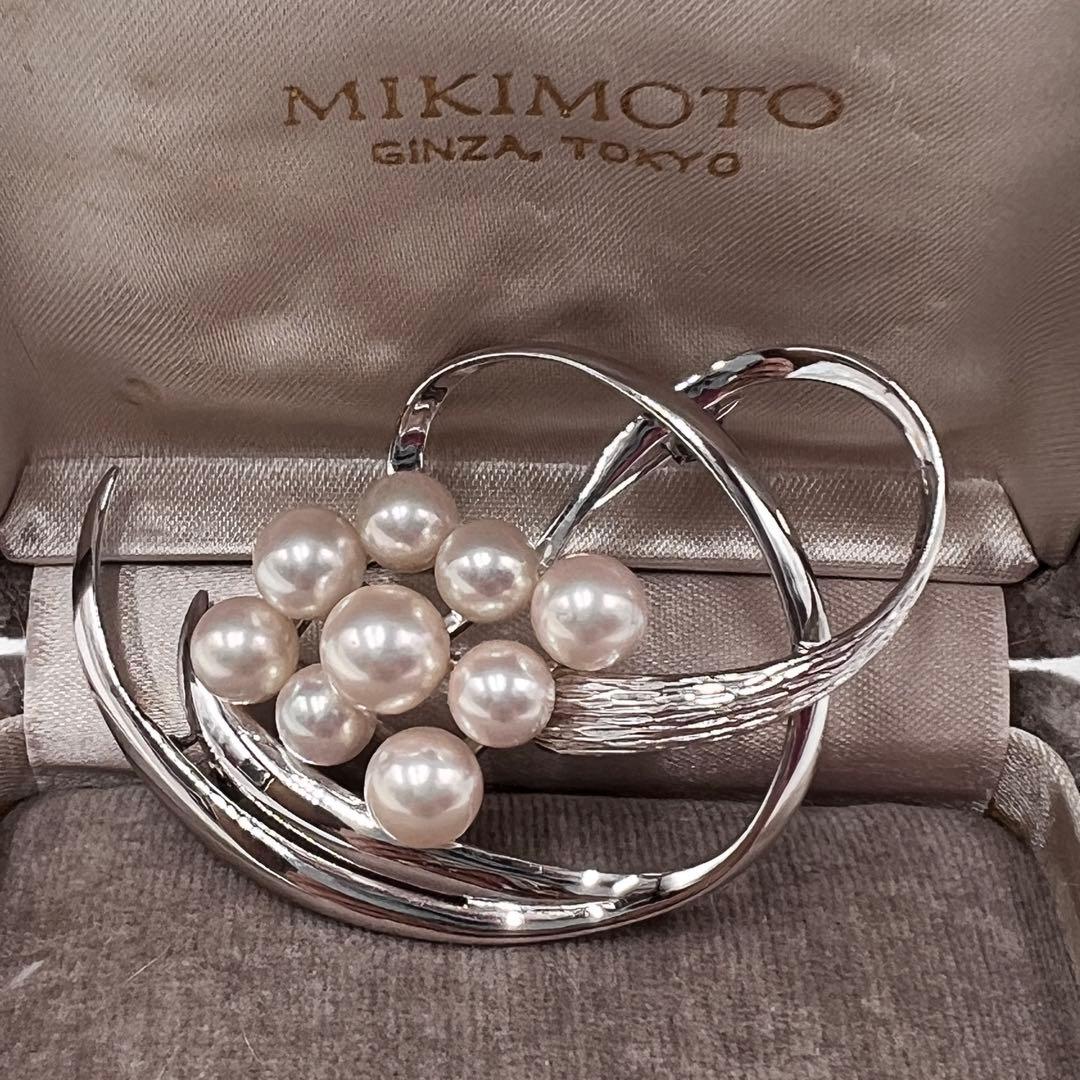 MIKIMOTO ミキモト アコヤ 本真珠 ブローチ パール9粒