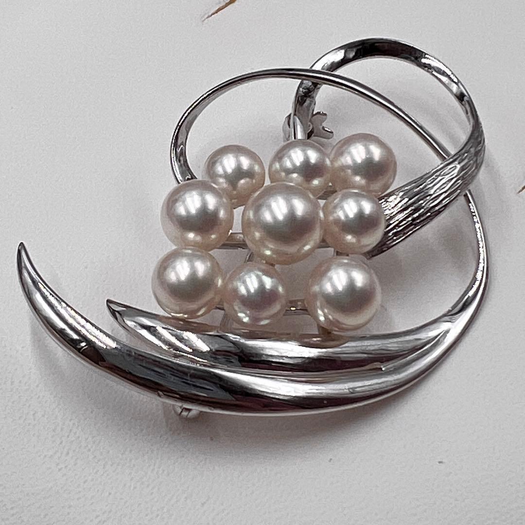 MIKIMOTO ミキモト アコヤ 本真珠 ブローチ パール9粒