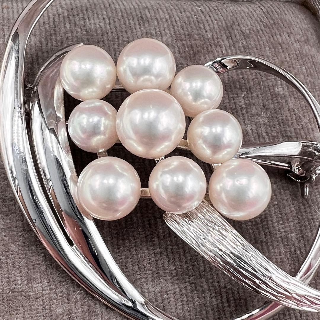 MIKIMOTO ミキモト アコヤ 本真珠 ブローチ パール9粒