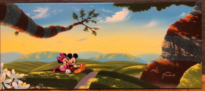 ディズニーファインアート キャンバス 限定 ミッキー&ミニー