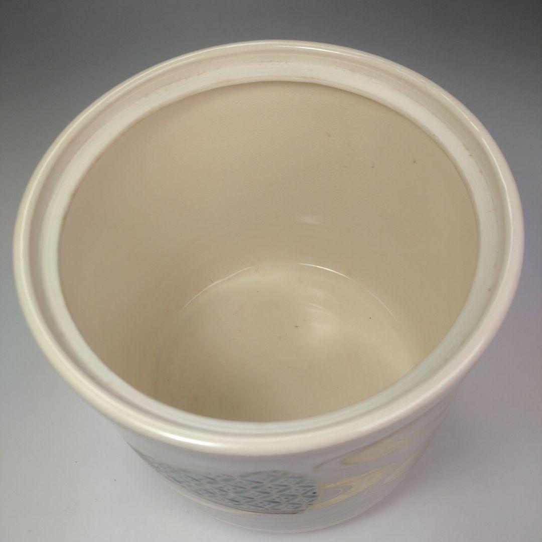 イ143 水指『鳴滝窯　橋本城岳造』『色絵扇面文　水指　共箱』茶道具