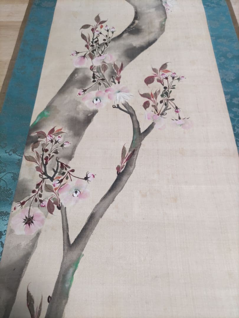 桜の花 水墨画 掛軸2本セット